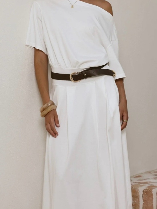 Billy J Dresses & Skirts - Minimal One-Shoulder White Maxi Dress